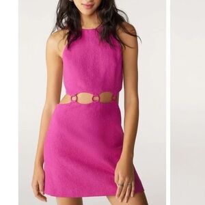 ba&sh Tibbi Pink Cut-Out Mini Dress